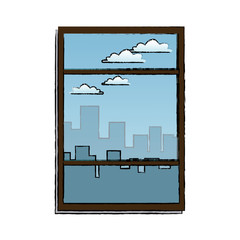 Wall Mural - window with view building urban skyline