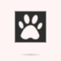 Wall Mural - Paw vector icon.