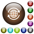 International color glass buttons