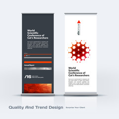 Wall Mural - Abstract business vector set of modern roll Up Banner stand design template with colourful lines