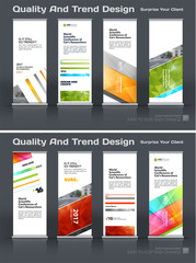 Wall Mural - Abstract business vector set of modern roll Up Banner stand design template with colourful lines