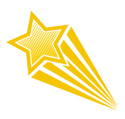 retro cartoon pop art comic style shooting star. vector illustration, eps 10