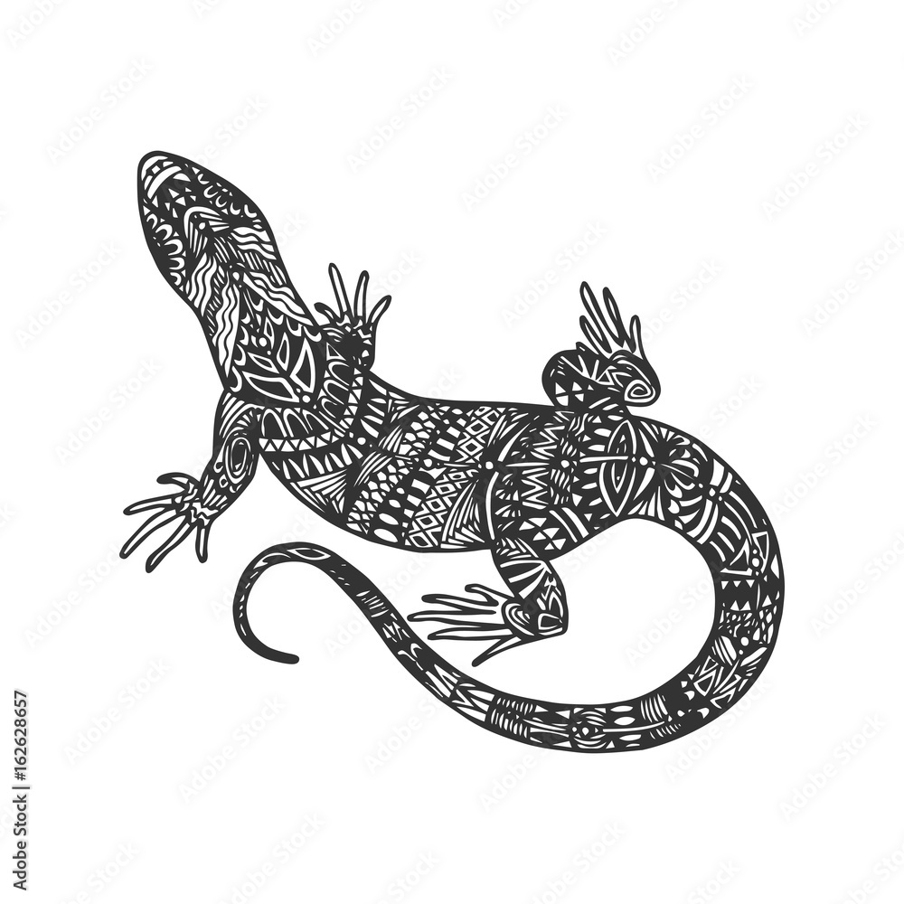 Poster Isolated Hand Drawn Black Outline Monochrome Abstract