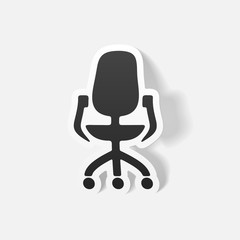 Sticker - realistic design element: office chair