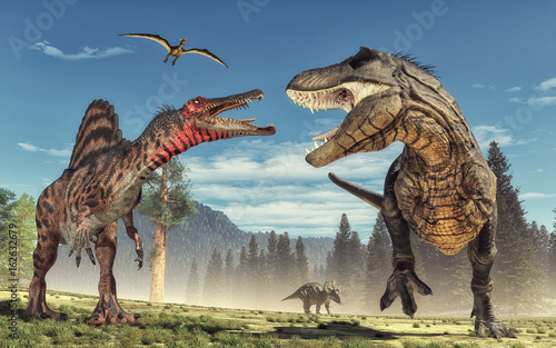 Plakaty dinozaury  drapiezny-dinozaur-t-rex-w-parku-jurajskim