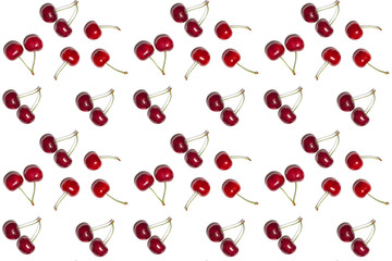 Wall Mural -  pattern of red shiny sweet cherry berries