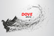 The dove of the particles. Dove consists of small circles and dots. Vector illustration