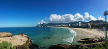 Panoramic View Of The Famous Ipanema Beach In Rio De Janeiro Brazil