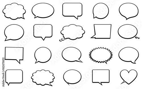 Cuadros en Lienzo Stickers of speech bubbles vector set