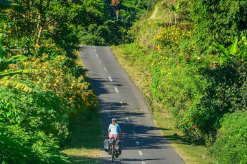 Wall Mural - Cycling through Lombok