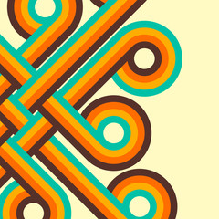 Aufkleber - Abstract retro background, digital lines and circles, design70s.