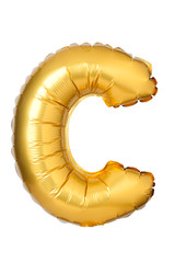 Letter C from English alphabet of balloons isolated on white background