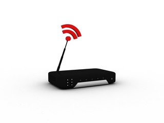 Sticker - 3d illustration WiFi  network concept
