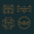 © Gstudio - Golden ornaments sign with beautiful ornamental frames over dark background vector illustration