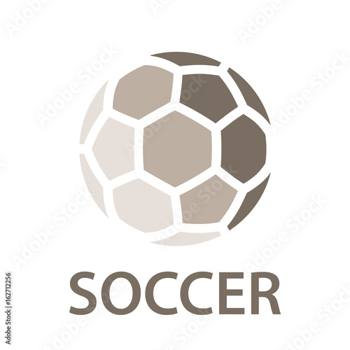 Fotomural soccer ball brown icon symbol vector