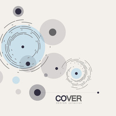 Aufkleber - Vector background of circles and rounded lines in vintage style