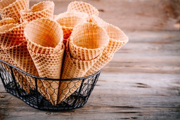 Wall Mural - Ice cream waffle cones