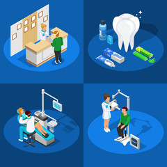 Wall Mural - Dentistry Isometric Design Concept