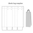 Bottle bag template, vector, isolated on white background