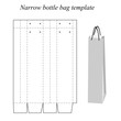 Narrow bottle bag template, vector, isolated on white background