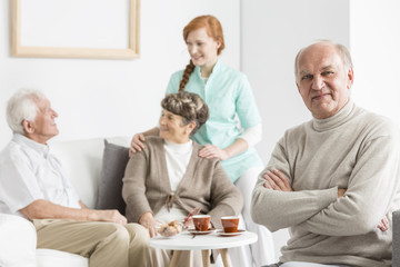 Canvas Print - Senior with arms crossed