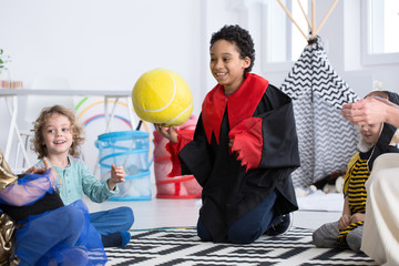 Canvas Print - Costume party in kindergarten