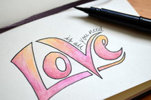ALL YOU NEED IS LOVE Hand Lettering In Notebook
