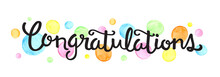 CONGRATULATIONS Hand Lettering On Watercolour Dots