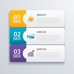 Wall Mural - 3 infographic tab index banner design vector and marketing template business. Can be used for workflow layout, diagram, annual report, web design. Business concept with steps processes.