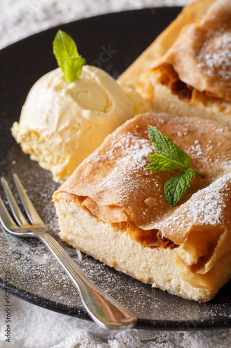 Healthy Strudel With Cottage Cheese And Vanilla Ice Cream Macro
