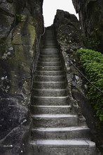 Historic Stairway In Rock Germany