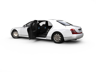 Wall Mural - WHITE HIGH CLASS LIMOUSINE / 3D render image representing an white high CLASS LIMOUSINE 