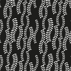 Aufkleber - Vector floral seamless pattern with stylized twigs and leaves in retro style.