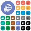 International transport round flat multi colored icons