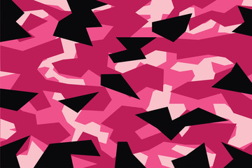 Poster - vector background of  pink geometric camouflage