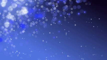 Wall Mural - blue digital bokeh background is computer generated seamless loop abstract graphics animation.