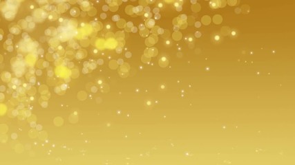 Wall Mural - gold digital bokeh background is computer generated seamless loop abstract graphics animation.