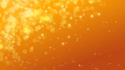 Wall Mural - orange digital bokeh background is computer generated seamless loop abstract graphics animation.