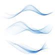 © lesikvit - set abstract wave smoke transparent smooth vector blue lines