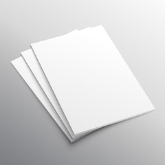 Wall Mural - stack of three a4 paper mockup display