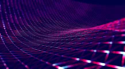 Wall Mural - fondo abstracto de tecnologia y ciencia.malla o red con lineas y formas geometricas.