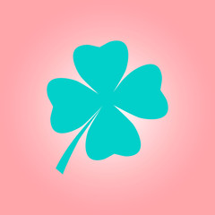 Leaf clover sign icon. Saint patrick symbol. Ecology concept. Flat design style.