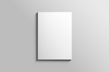 Blank A4 Photorealistic Brochure Mockup On Light Grey Background. 