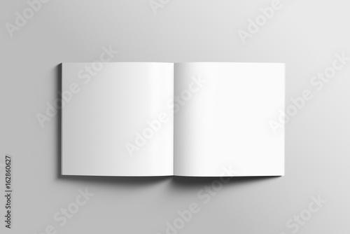 Fotomural Blank square photorealistic brochure mockup on light grey background