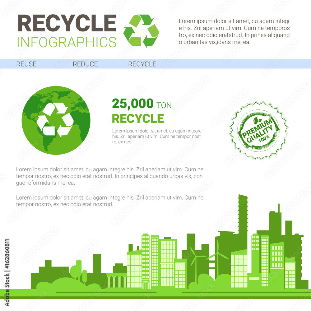 Recycle Infographic Banner Waste Gathering Sorting Garbage Concept ...