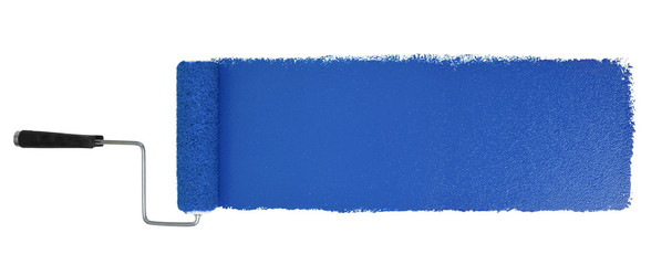 paint roller with logn blue stroke