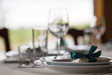 serving on the table, glasses