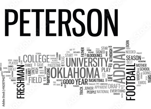 ADRIAN PETERSON DRAFT DAY PICKS TEXT WORD CLOUD CONCEPT Poster