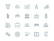 Architecture and construction set of vector icons