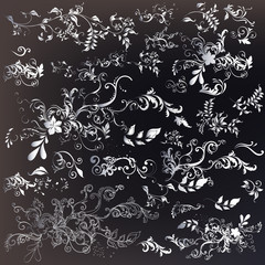 Wall Mural - Collection of vector flourishes in silver color for design